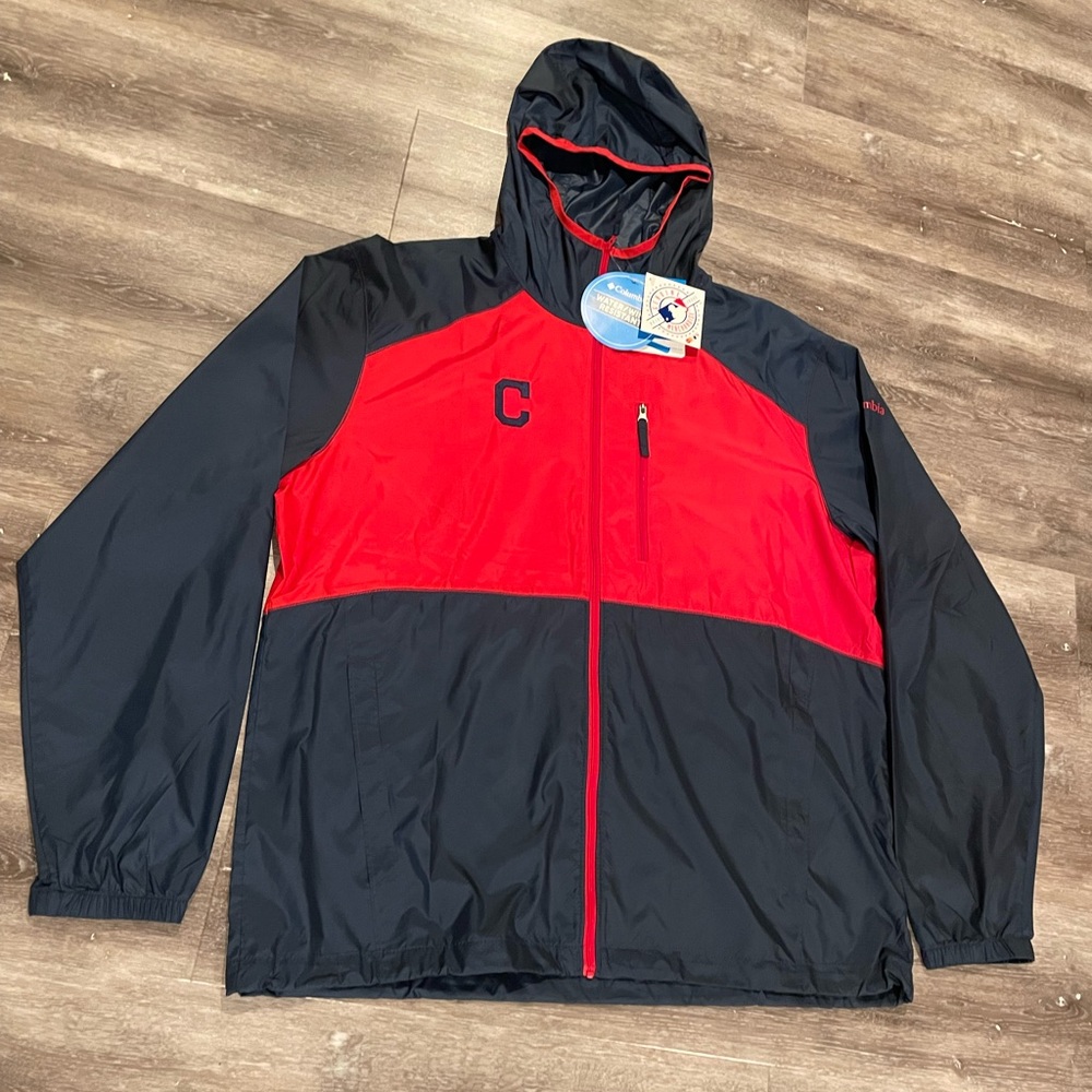 NWT! Cleveland Indians Columbia Hooded Windbreaker